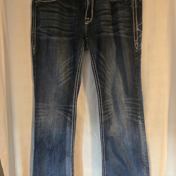 American Eagle Outfitters Vintage Hi-rise Dark Blue Straight Jeans - Picture 3 of 5